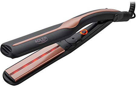 ADLER AD 2318 Glätteisen, 2&1, Haarglätter mit einstellbarer Temperatur, Locken drehen und glätten, für alle Haartypen, Infrarottechnologie, Keramik Platten, hohe Hitze 150-230°C