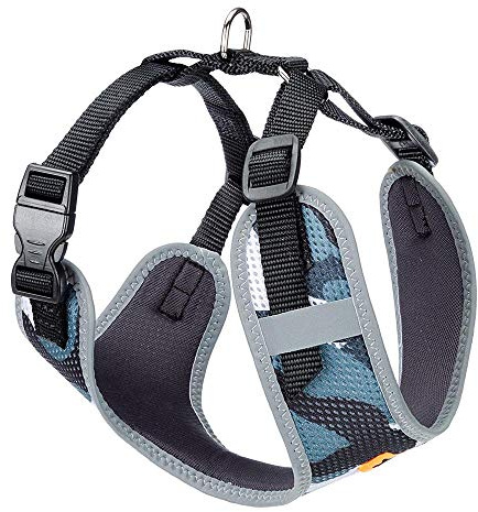 Ferplast Pettorina Cane Taglia Media NIKITA M, Pettorina Cane Traspirante, Imbottita e Regolabile, Facile da Indossare, Bordi Riflettenti, Torace 38-55 cm. Grigio