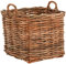 Großer Pflanzkorb Natur Rattan XXL Übertopf Korb mit Griffen Garten Pflanzen Deko-Korb (Quadratisch, Mittel)