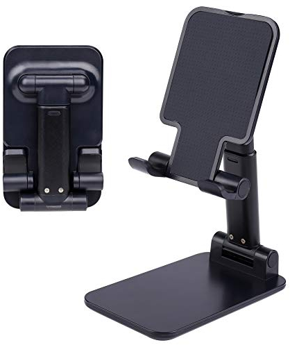 MengH-SHOP Support de Téléphone Portable Pliable Support de Telephone Bureau Multi-Angle Portable Support Tablette pour iPhone Android Smartphone Noir-Bleu