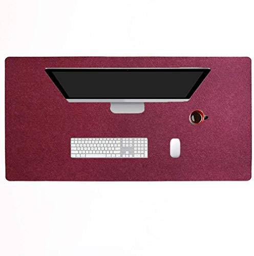 Erweitertes Gaming-Mauspad, 3 mm dick, runde Kanten, stabiler Filz, Schreibtischschutz, antistatisch, rutschfest, Schreibunterlage für Laptop, PC, rot, 100 x 50 cm