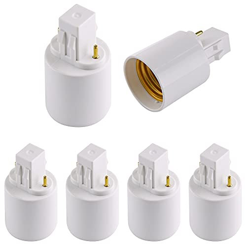 PHITUODA 4pcs Gx23 to E26/E27 Socket Adapter, Gx23 to E27 Lamp Base Holder, 2 Pin Bulb Base Converter LED Accessories
