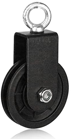 LAPONO 1*Umlenkrollen FüR Seile 90mm Seilrolle Kabelmaschine Drahtseilrolle Block Umlenkrollen FüR Diy Gym FitnessgeräTe 360°Drahtseilrolle Block Flaschenzug Kunststoff Material FitnessgeräT FüR Heim