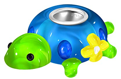 Andante-Stones Abalorio de plata de ley 925 de Murano de cristal con forma de tortuga azul para pulseras y bolsas de organza, Plata esterlina Vidrio