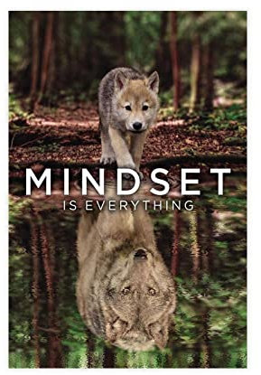 MOIT Mindset Is Everything Wolf inspirierende Kunst Leinwand Poster Wandkunst Dekor Bild Gemälde für Wohnzimmer Schlafzimmer Dekoration Rahmen Stil 30 x 45 cm