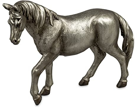 formano Moderne Dekofigur Pferd 18 cm Silber Skulptur Horse reiten