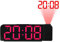 Compasty RéVeil à Projection Rotation 180° 12/24H Horloge NuméRique LED Charge USB RéVeil Projecteur de Plafond (Rouge)