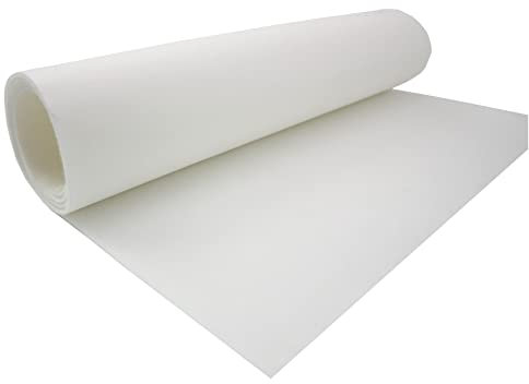 tukan-tex Filz Selbstklebend Soft Filzstoff 50x150cm Meterware 3,0mm Stark (Weiß, 150x150cm)