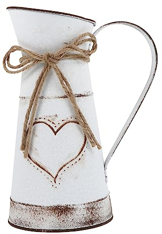 TOPBATHY Kettle Metal Flower Pot White Ceramic Pitcher White Kettle Vintage Vases for Flowers Metal Rustic Watering Milk Jug Vases for Kitchen Bucket Bucket Pot