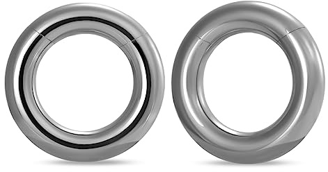 PONWAG 1 Paar nahtlose Ohrgewichte Hoop Gauge Ohrringe für gedehnte Ohren Dangle Gauge Hanger 2g 0g 00g Plug Tunnles für Ohr Frauen Body Piercing Schmuck