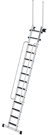 PROREGAL Geschossleiter | 14 Stufen | Leiter, Teleskopleiter, Trittleiter, Bockleiter, Sprossen-Doppelleiter