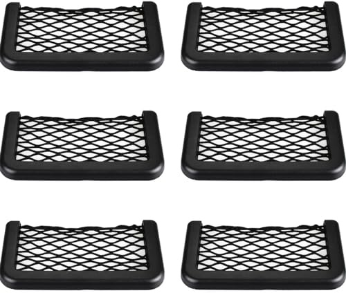 6 Stück Auto-Netztaschen Aufbewahrungstasche, Van Aufbewahrungsnetze Taschenhalter Elastische Auto Lagerung Mesh Tasche Auto String Net Tasche für Auto Wohnwagen Wohnmobil Boot (15 x 8 cm)