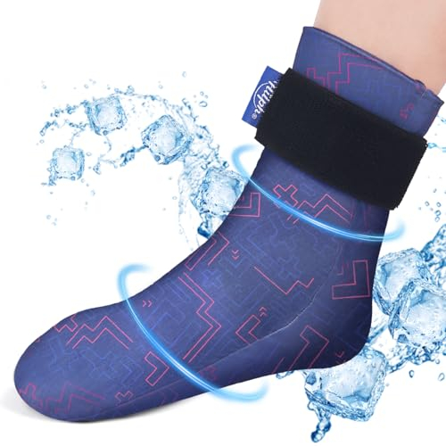 Hilph Poche de Glace Cheville Chevillère pour Blessure à la Tendinite d'Achille, Poche Froide en Gel Réutilisable pour la Thérapie par la Chaleur et le Froid pour l'enflure, l'entorse