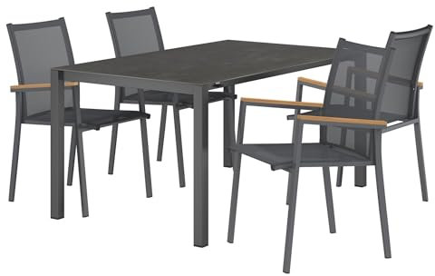 OUTLIV. Kobe Gartenmöbel-Set, 5-teilig, 56,5x66x90cm, Anthrazit/Dark Grey