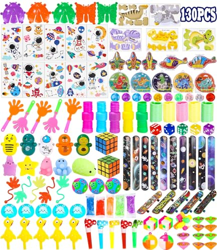 TIDEVAN 130 Piezas Juguetes de Fiesta a Granel Relleno Piñata Cumpleaños Infanti Rellenar Bolsas de Fiesta para Piñatas Cumpleaños, Premios de Clase, Party Favores Juguetes para Niñas Niños Carnavales
