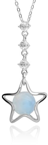 Equilibrium Moonstone Star Silver Plated Necklace