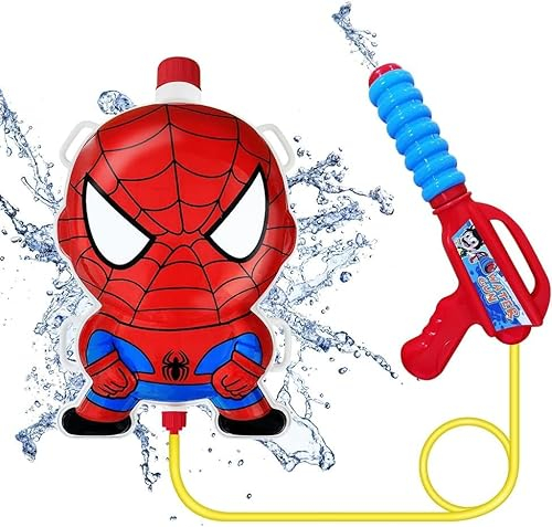 Wasserpistole Kinder mit Tankrucksack, 1.3L Wasserspritzpistole Wassergewehr Spielzeug, Verstellbaren Riemen Wasserspritze 8 Meter Reichweite, Wasserspielzeug für Sommer, Strand, Pool, Gartenparty