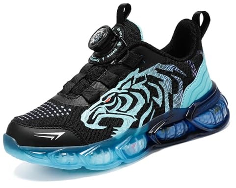 Scarpe da Ginnastica per Bambini, Scarpe da Corsa alla Moda per Ragazzi, Scarpe Sportive con Motivo Drago Tigre, Comode Scarpe da Jogging Traspiranti Leggere EU28-39