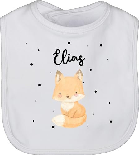 Baby Lätzchen - Tiere - Süßer Fuchs - Unisize - Weiß - latz name baby-geschenke personalisierte geschenke kita babylatz babysachen tier tiermotiv lätze babygeschenke tieren personalisierter