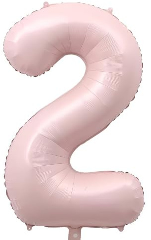 BB Pink 2 Luftballon Zahl 2th Ballon Nummer, Deco Party Geburtstag Helium Folienballon Zahlenballon 2 BB Pink / 100CM
