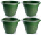 Tradineur - Pack de 4 Macetas Redondas Terracota - Fabricado en Plástico - Macetero Apto para Exterior e Interior del hogar - Ø 20 cm - Color Verde