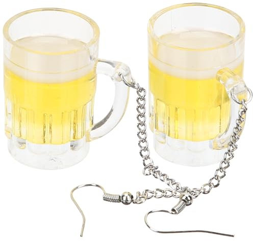 Exaggerated Hip-Hop Beer Cup Earrings with Chain Tassel for Women Girls - Nightclub Party Style
