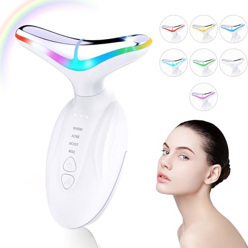 Gesichtsmassagegerät Gegen Falten Massagegerät Gesicht Nackenmassage Face Massager mit 4 Modi Elektrisch Gua Sha 45°C Face Lifting Gerät für Gesicht Doppelkinn Jawliner NackenhautStraffungsmassage