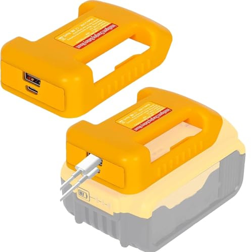 2 Pack USB Charger Adapter Compatible with Dwalt 20V 60V Battery Adapter with USB & Type-C Fast Charging Power Wheel Adapter USB Charger
