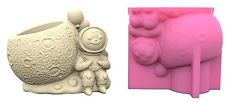 Moule en silicone pour pot de fleurs en forme d'astronaute assis pour béton