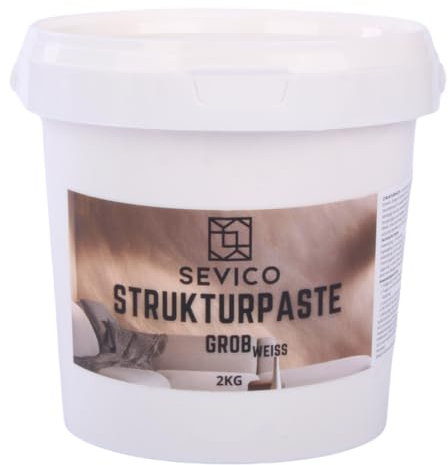 Strukturpaste Weiß 2 kg – Grob Spachtelmasse für Acrylmalerei, kreative Texturen und einzigartige Oberflächen für Künstler Spachtelmasse SEVICO