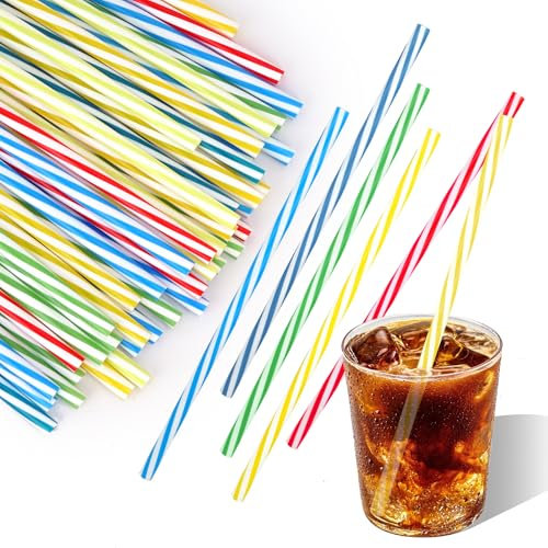 Behiruch 60 Stück Wiederverwendbare Strohhalme,Strohhalme Plastik mit Strohhalmbürste,Verdickte Trinkhalme Plastik, für Smoothies, Saft, Cocktail, Heißgetränk(23cm/9in)