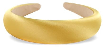 axy Haarreif aus gepolstertem Seidenstoff in eleganten festlichen Farben Wunderschön Damen Stirnband Haarschmuck Haarreifen Hairband HRK2Ro (Gold, breit)