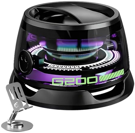 Mini Bluetooth Speaker, Ultra Small & Portable Wireless Speaker with Strong Magnet for Phones & Metal Surfaces, LED Lights, Ideal for Travel, Phone Stand Included
