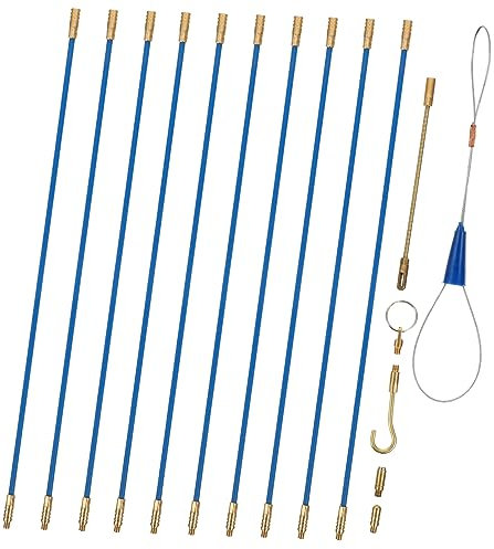 HOMSFOU Fiberglas Kabelzieher Drahtfischwerkzeug 33cm 4mm Mit Gewindestoßverbindung Für Elektrokabelzug Durch Wände Und Leerrohre