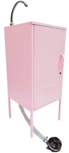 Lavabo autónomo y transportable con depósito de agua, lavabo de acero pequeño con mando a pedal (Normal)