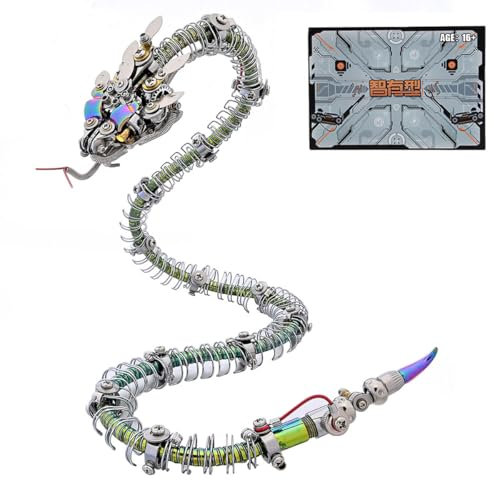 ControlCraze 3D Metal Snake Puzzle for Adults, 3D Metal Spiky Blue-Green Snake Model Kit to Build, 500+PCS Steampunk Snake 3D Jigsaw Puzzle Animal 3D Kit DIY Craft Gift 2025