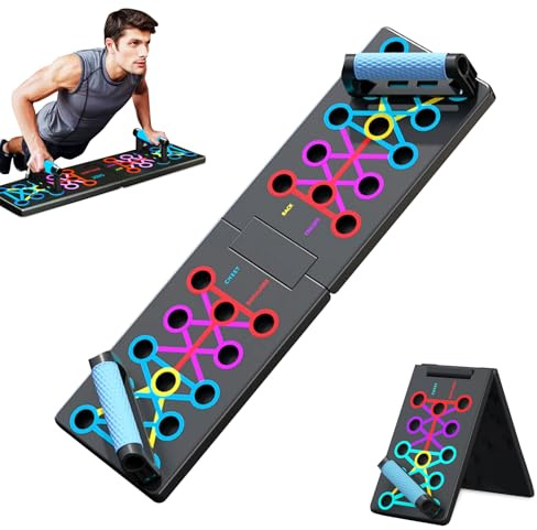 Liegestützbrett Push Up Board Faltbar Tragbar Liegestütze Brett mit Rutschfeste Silikongriffe Fitness Board mit Rutschfeste Unterlage,Fitnessgeräte für Zuhause Muskelaufbau,Fitnessboard