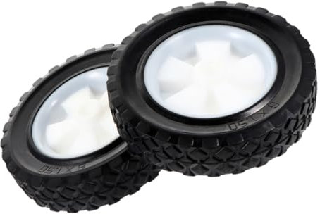 Happyyami Ruote in Gomma Silenziose Per Tosaerba 5 Pollici, Ricambio Per Macchine Da Giardinaggio e Carrelli Esterni, Set 2 Pezzi Design a Losanga, Resistente e Stabile Per Uso All'aperto