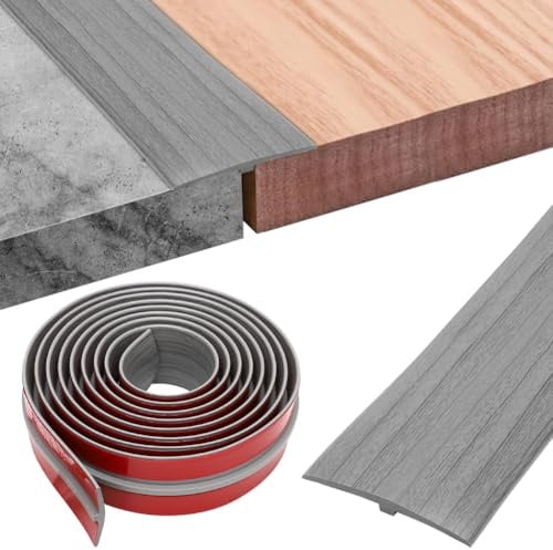 RANJIMA T Profile Übergangsprofil Übergangsleiste Boden Selbstklebend, T Profil Türschwellen Leiste übergangsleiste Wird für Türschwellen und Verbindungsböden von Laminatdielenfliesen (Grau, 5cm×3m)