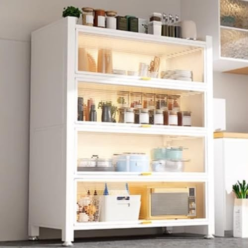 Mutfak Dolabı, BäCkerregal Mit KlapptüRen, Aufsatz for Die KüChenaufbewahrung Mit Verstellbaren FüßEn for Wohnzimmer, Arbeitszimmer, Badezimmer