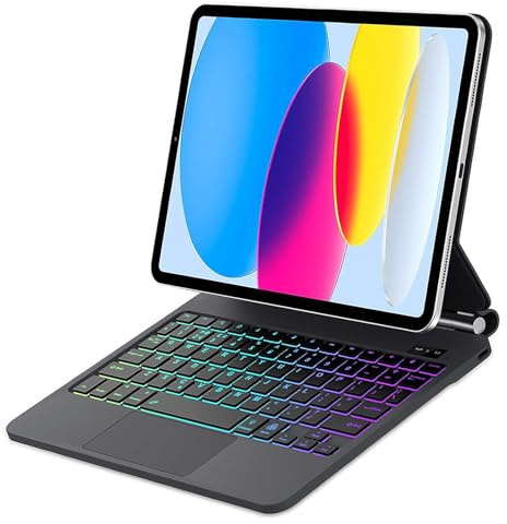 Magic Keyboard Folio pour iPad A16 11e/10e génération Étui avec clavier, rétroéclairage arc-en-ciel, pavé tactile multi-touch, support cantilever flottant, étui magnétique pour iPad A16 11/10e