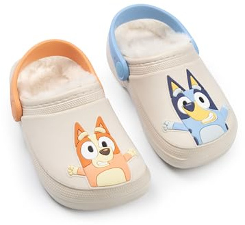 Bluey Clogs for Kids Slip On Footwear with Puppy Novelty Charms | Options | Indoor & Outdoor Slippers Sandals Sliders with Adjustable Strap | TV Series Character Merchandise