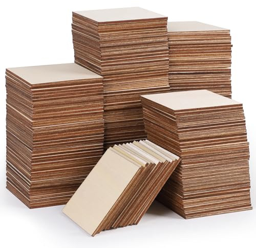 DBREAKS 200 Stück Quadrate Holzscheiben 7cm Naturholz zum Bemalen Basteln | Naturholz zum Bemalen und Beschriften, für DIY, Handwerk, Hochzeit und Weihnachtsdeko