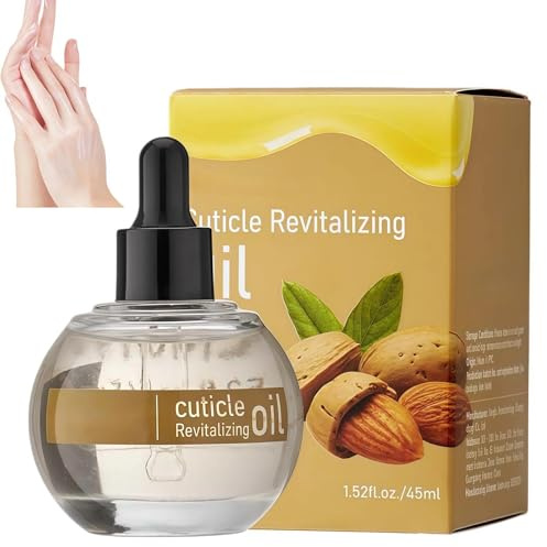 Cuticle Oil for Nails, Natural Almond Nail Cuticle Oil, Enriched with Vitamin B & E, Quick-Absorbing Formula Moisturizes Cuticles, Strengthens Nails & Prevents Hangnails, 45ml