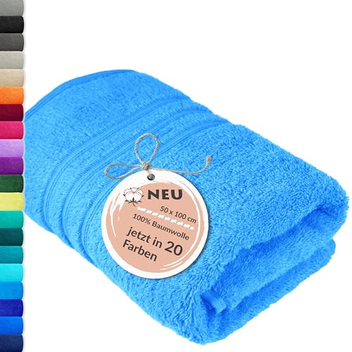 Lashuma Baumwolle Handtuch 50x100 cm Blau - Capri, London Frottee Kinderhandtuch