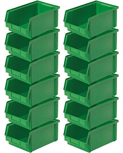 BRB 12 Sichtboxen CLASSIC“ FB 3Z, LxBxH 350/300x200x145 mm, 8,7 Liter, grün