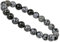 ELEDORO echtes Edelstein Perlen Armband - Natürliche Chakra Power Steine, Stretch Design, 8mm (Schneeflocken Obsidian)