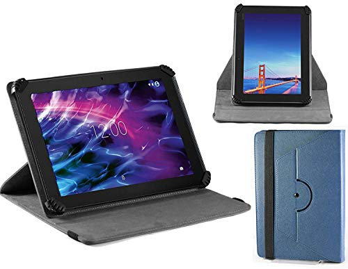 Navitech Blue Leather Case Cover With 360 Rotational Stand Compatible With The ASUS 9.7 Chromebook Tablet CT100