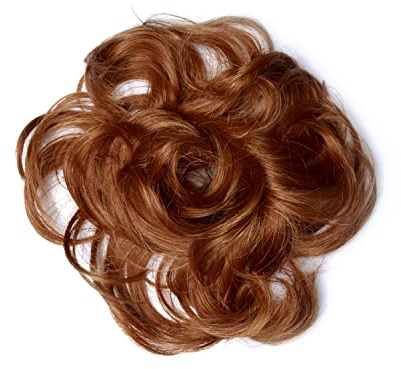 Lullabellz Premium Hair Up Scrunchie Messy Bun, Mix Auburn, 6-Inch Length