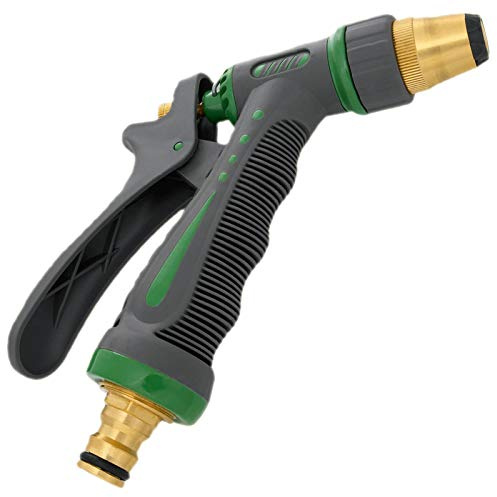MegaHaustechnik Garten-Spritzpistole Premium grün mit Stecker, Schnell-Verbinder Schlauch Kupplung Stecksystem passt für Gardena Anschluß